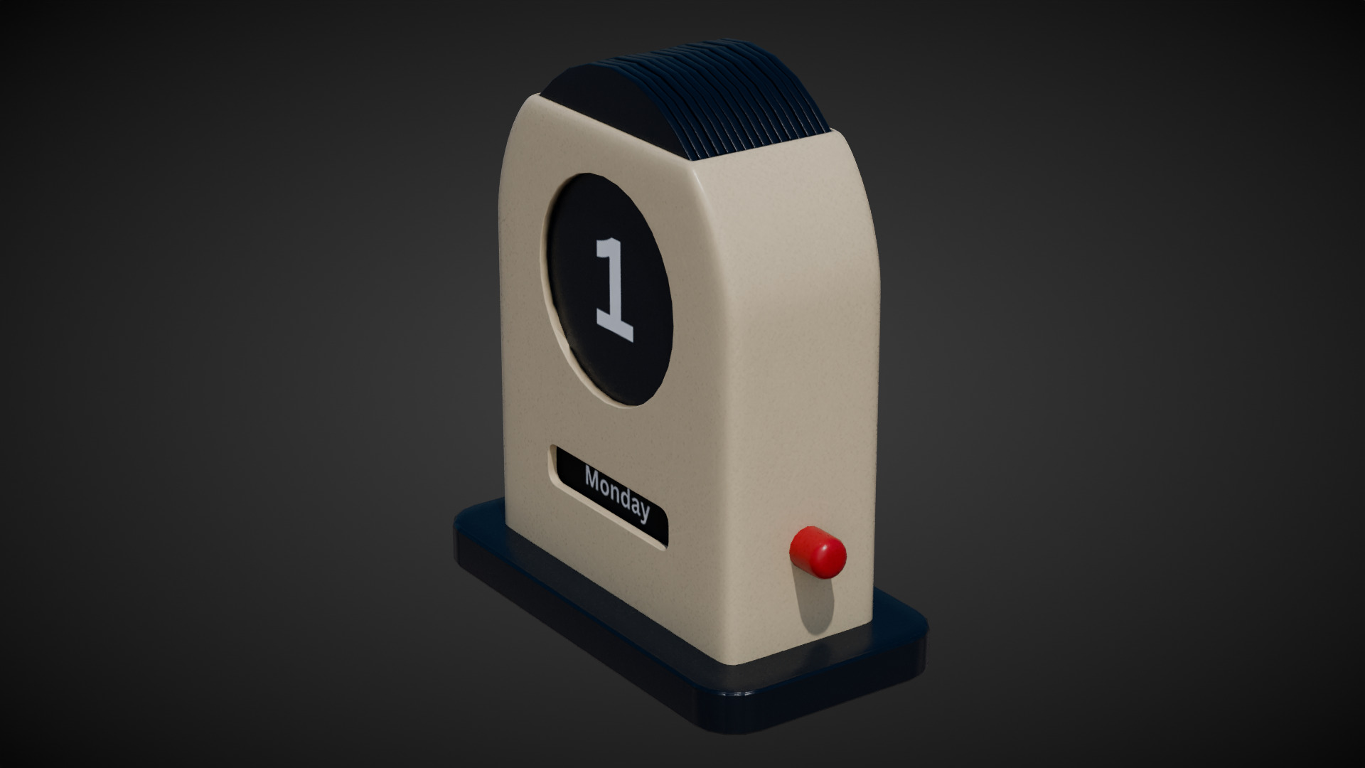 Desk Calendar Low-poly 3D model_8