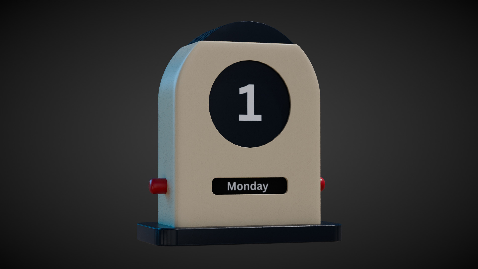 Desk Calendar Low-poly 3D model_2