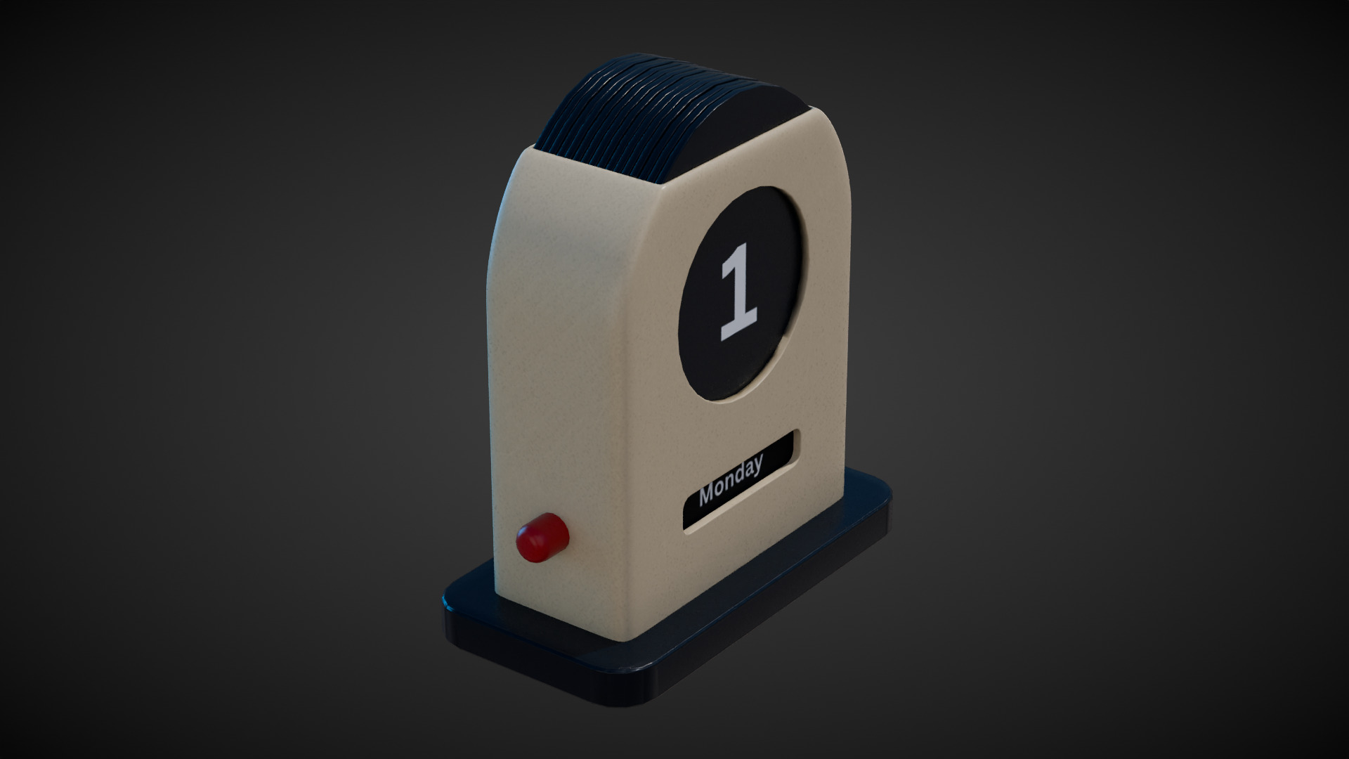 Desk Calendar Low-poly 3D model_5