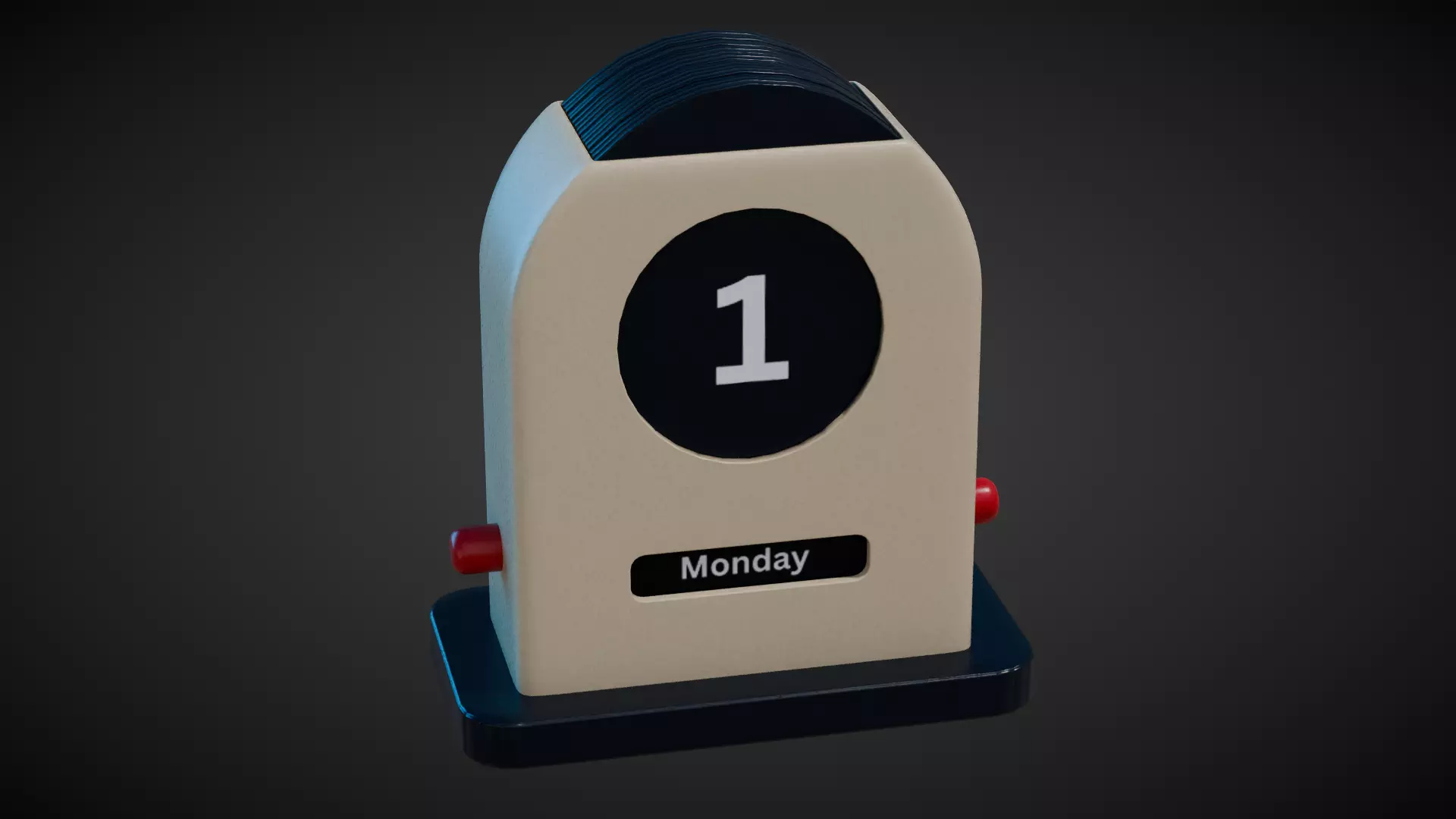 Desk Calendar Low-poly 3D model_0