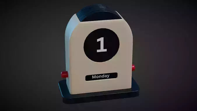 Desk Calendar Low-poly 3D model