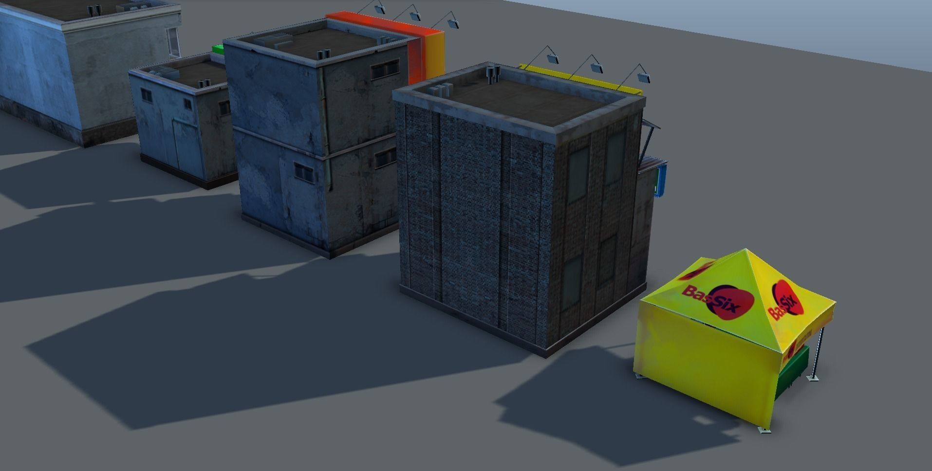 Set of Small Stores - low poly Low-poly 3D model_21