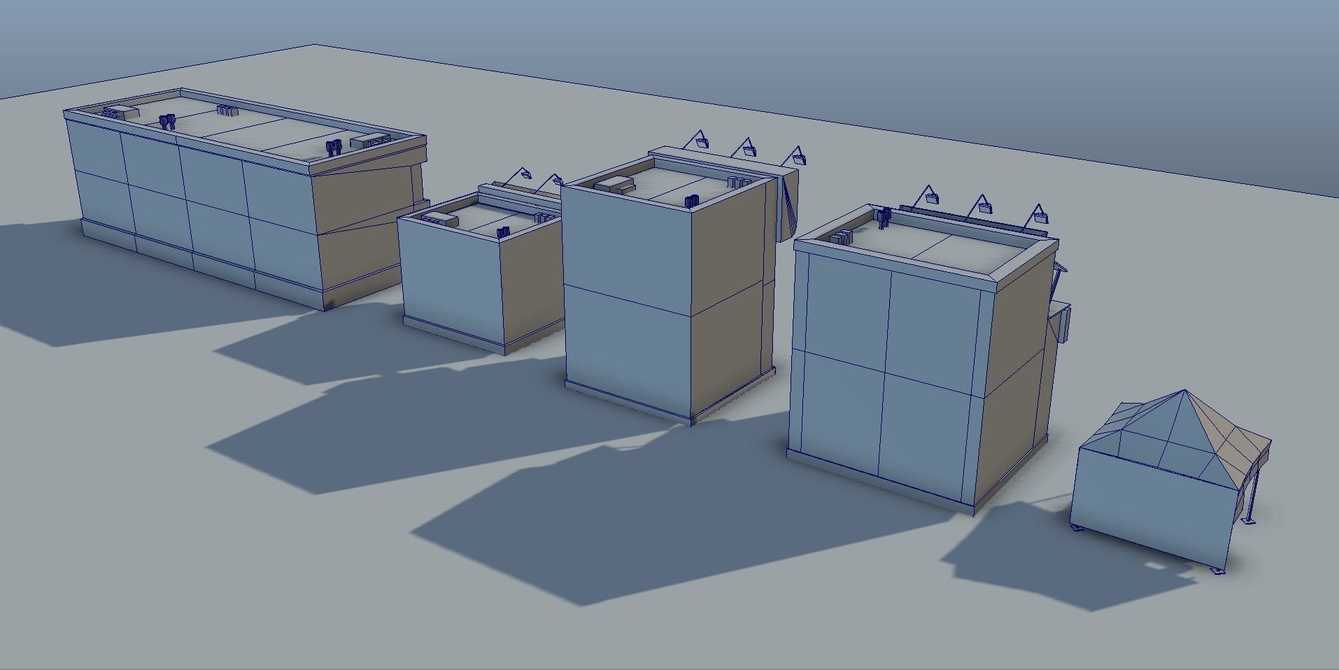 Set of Small Stores - low poly Low-poly 3D model_13