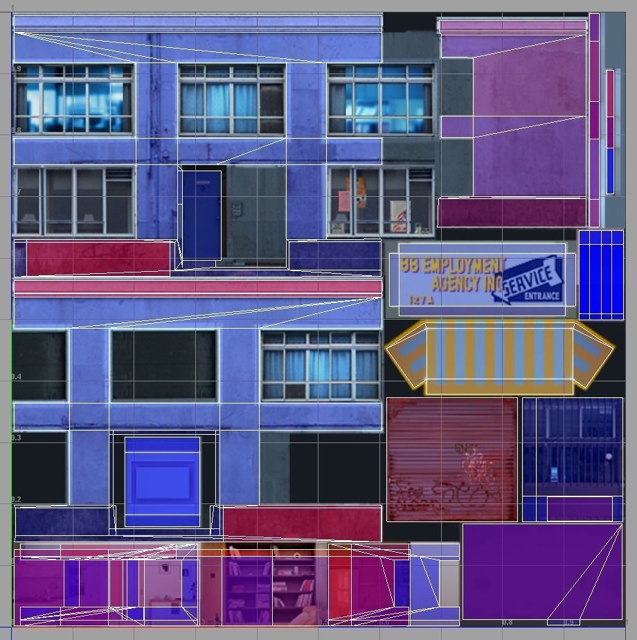 Set of Small Stores - low poly Low-poly 3D model_15