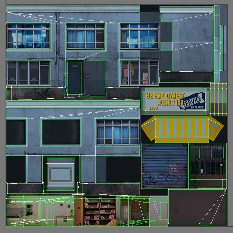 Set of Small Stores - low poly Low-poly 3D model_26