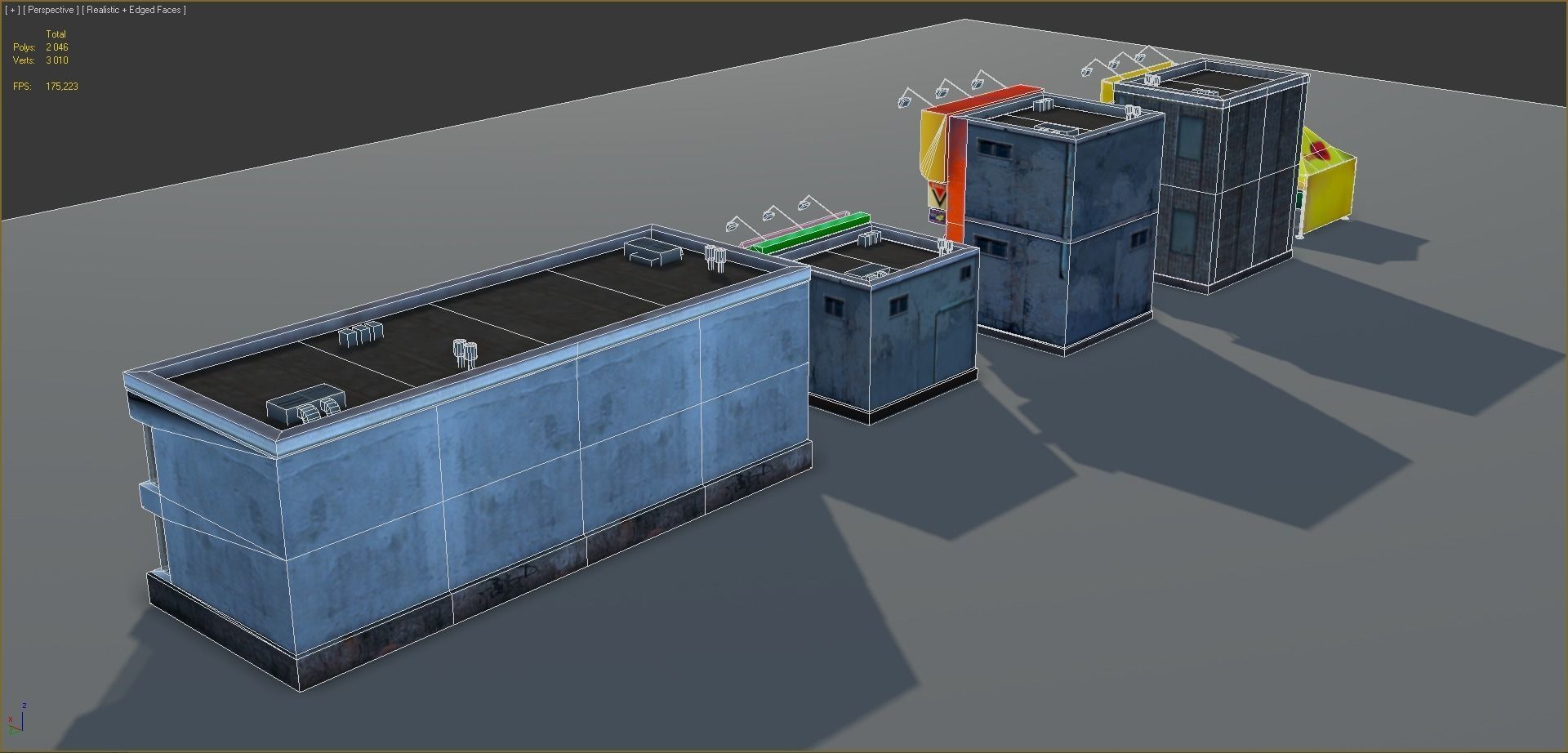 Set of Small Stores - low poly Low-poly 3D model_22