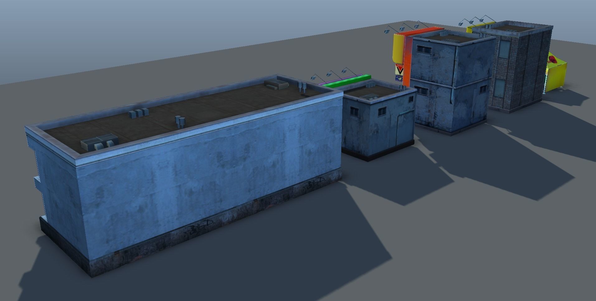 Set of Small Stores - low poly Low-poly 3D model_11