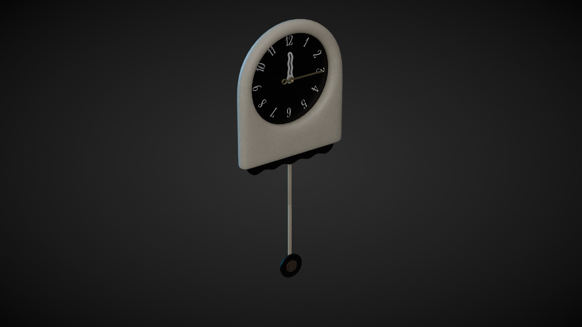 Pendulum Clock Low-poly 3D model_2