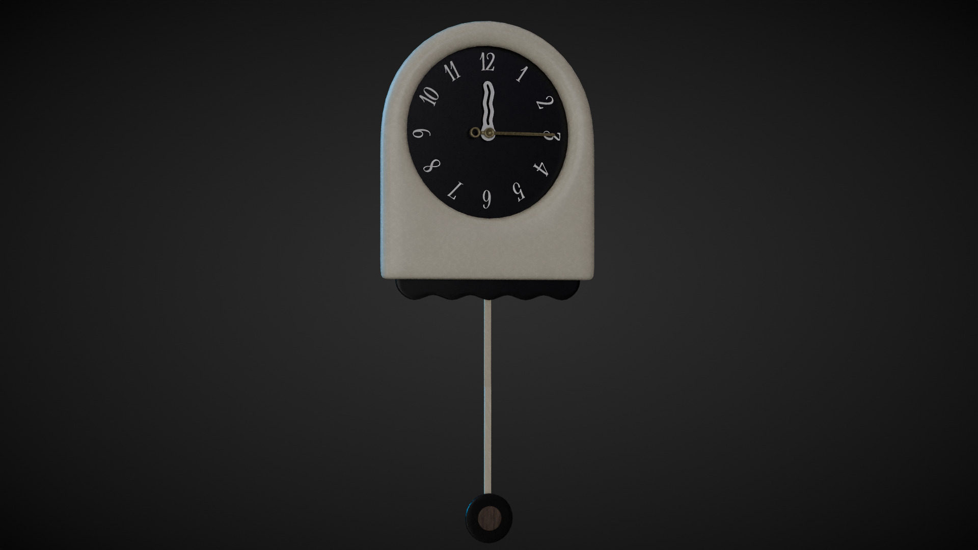 Pendulum Clock Low-poly 3D model_5
