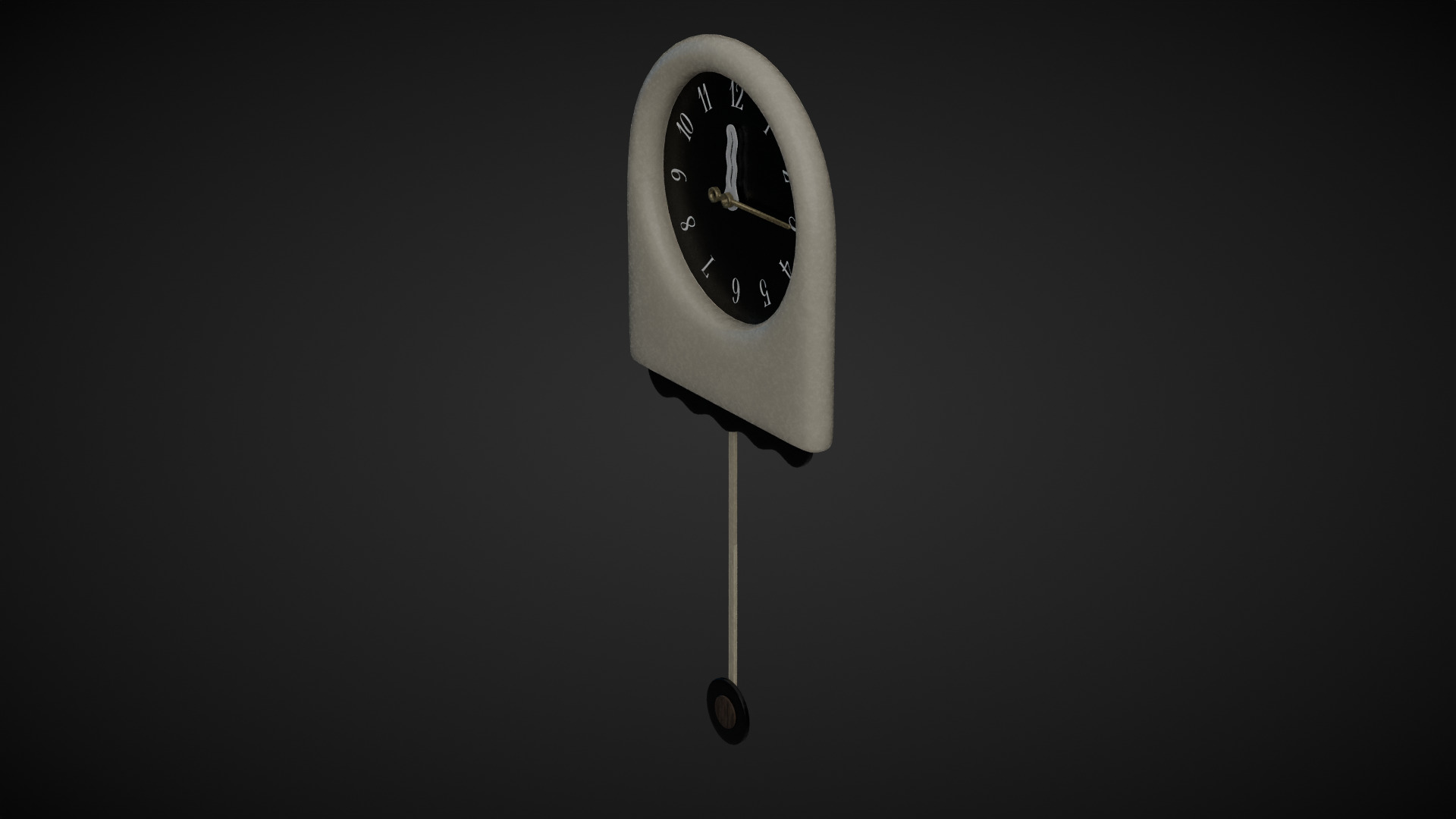 Pendulum Clock Low-poly 3D model_8