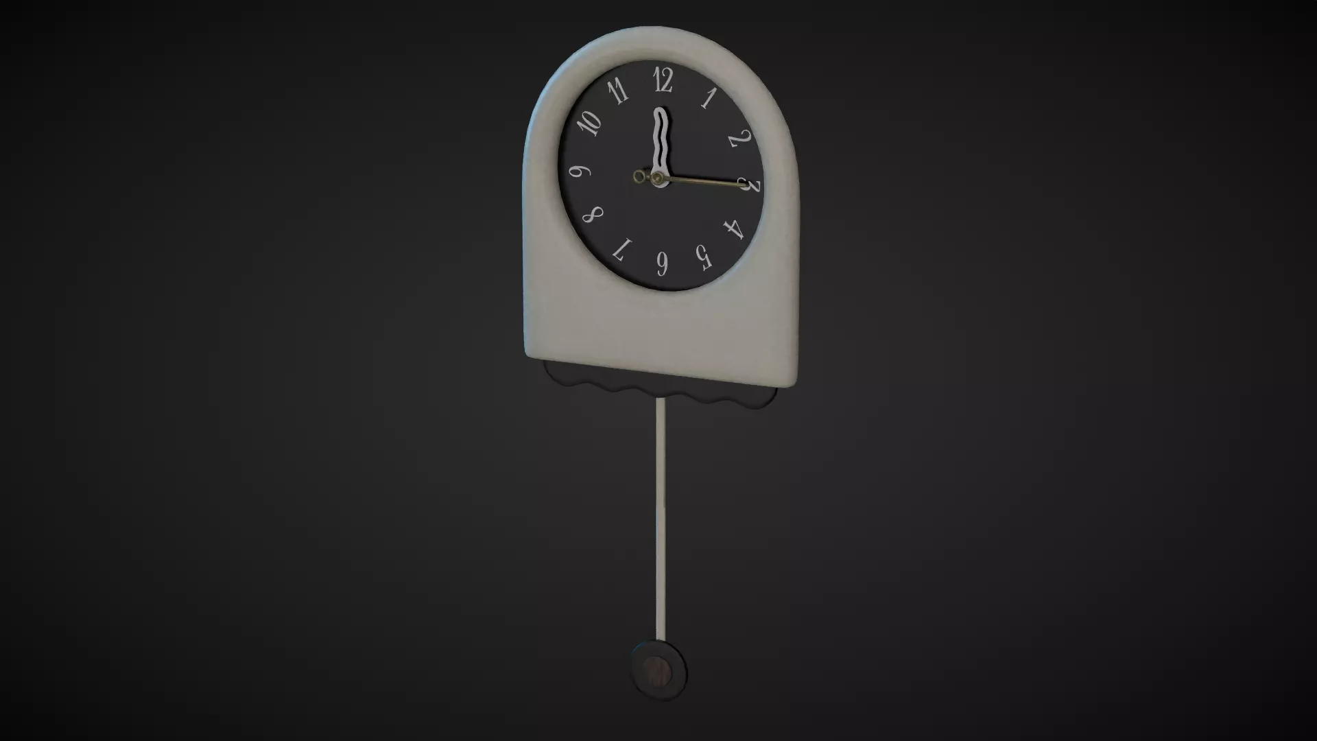 Pendulum Clock Low-poly 3D model_0