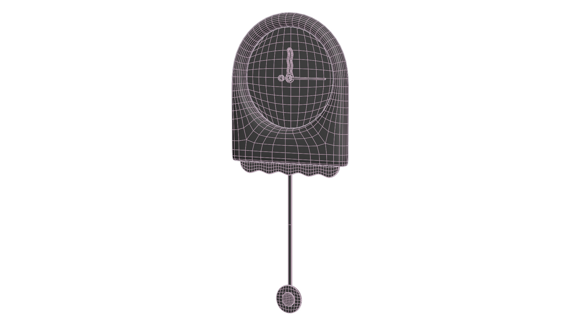 Pendulum Clock Low-poly 3D model_17