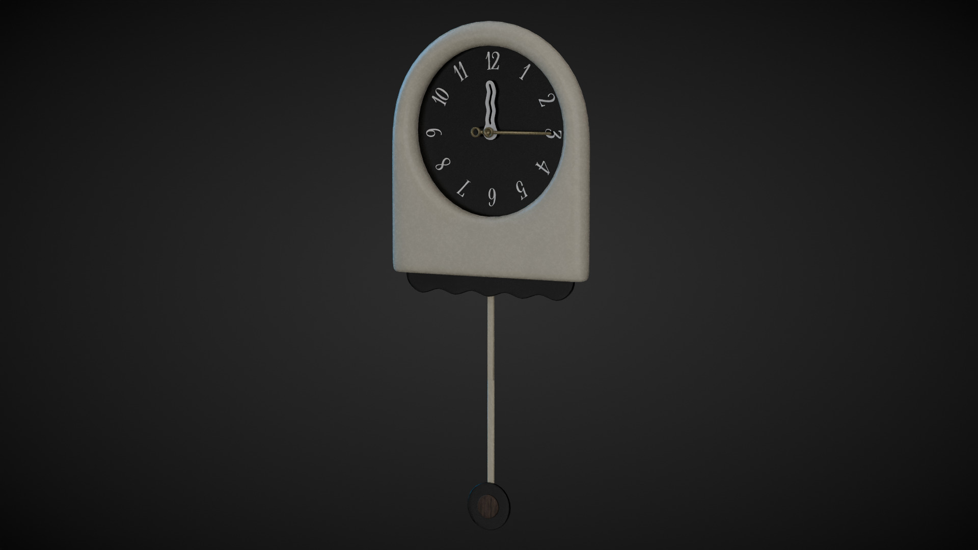 Pendulum Clock Low-poly 3D model_7