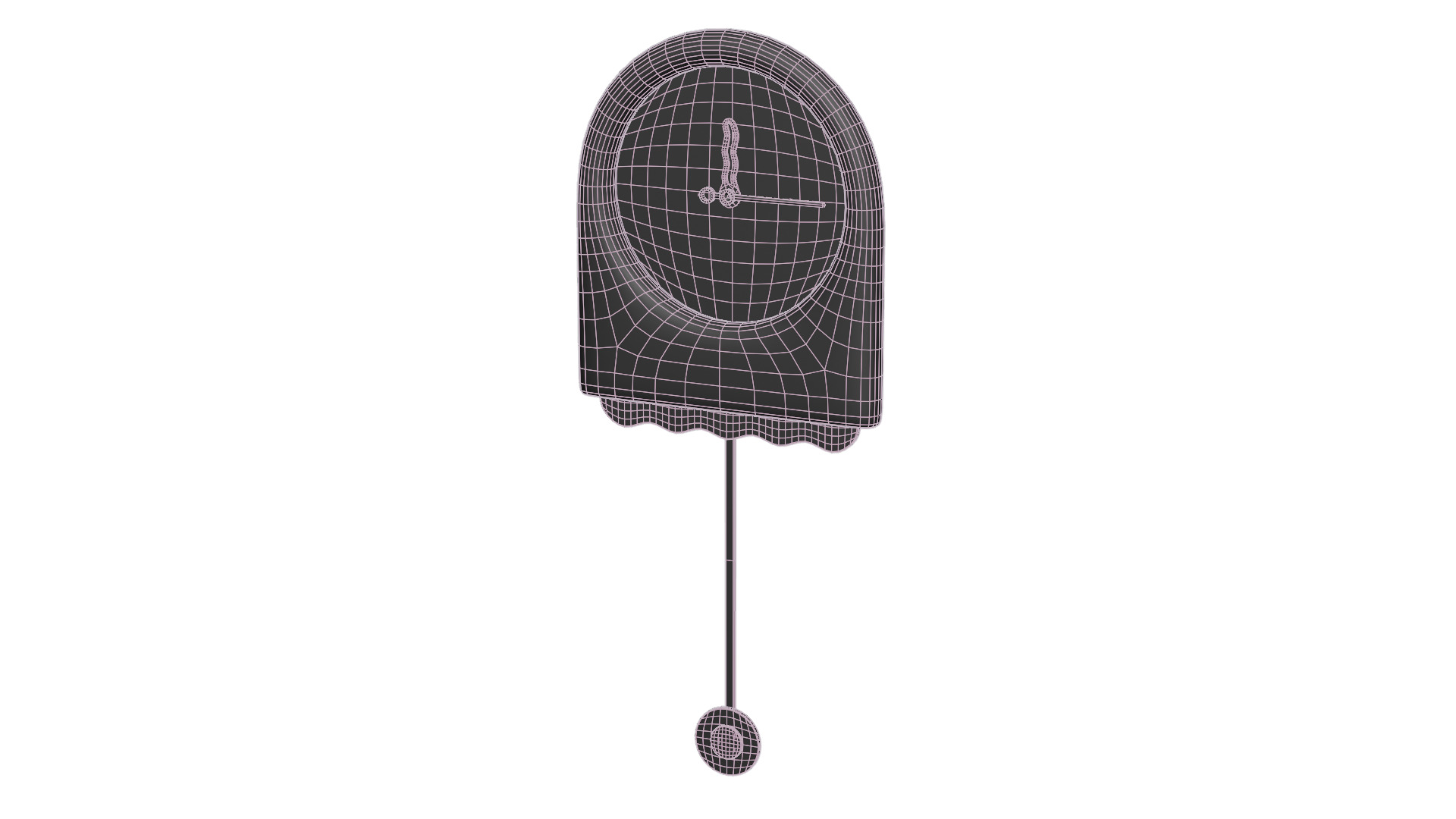 Pendulum Clock Low-poly 3D model_10