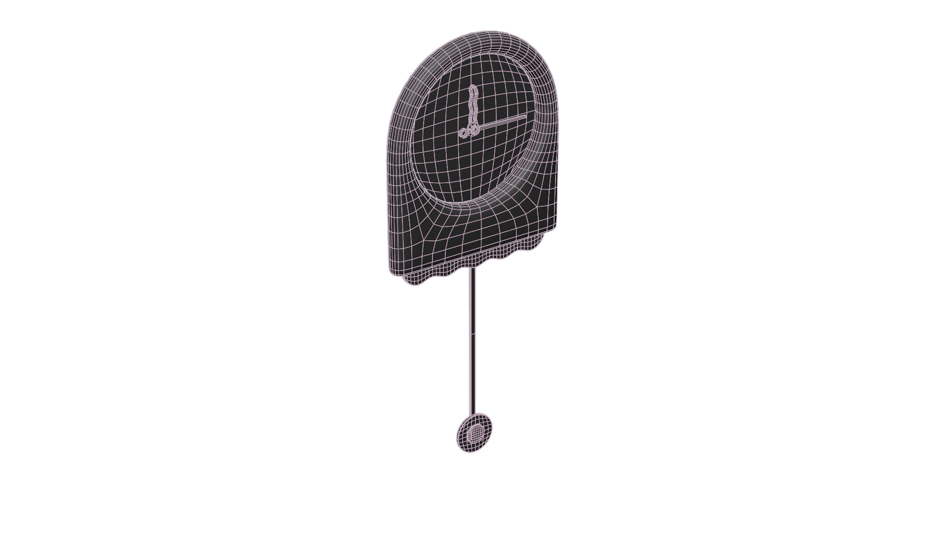 Pendulum Clock Low-poly 3D model_12