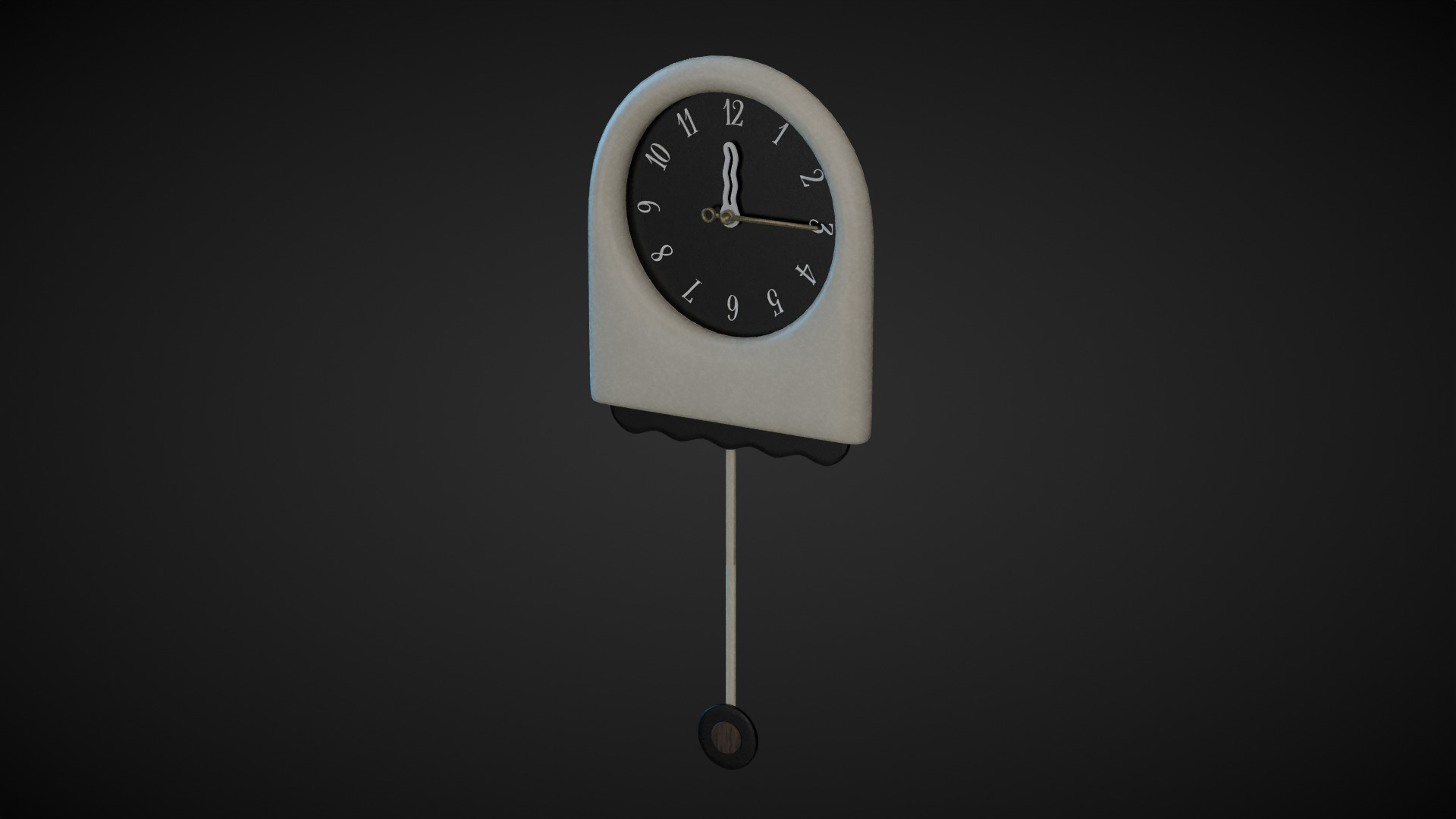 Pendulum Clock Low-poly 3D model_3