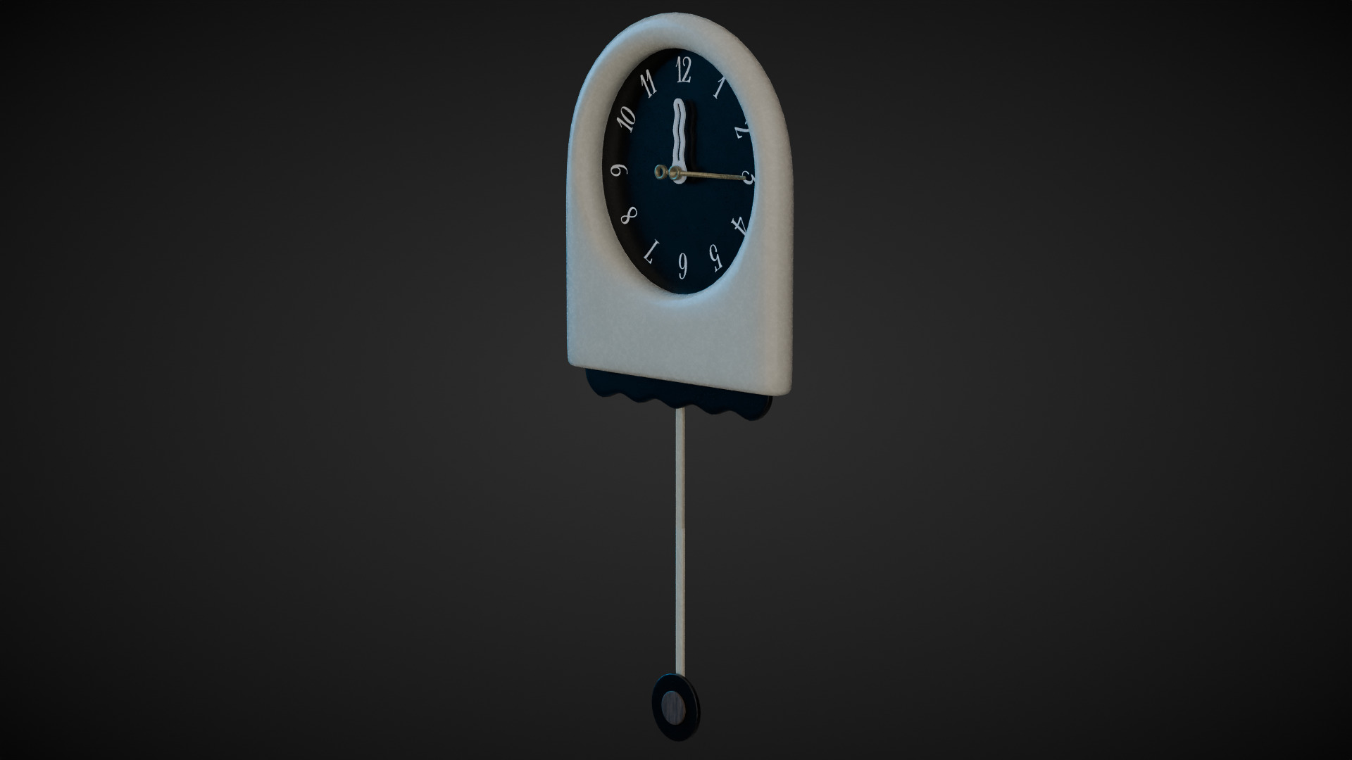 Pendulum Clock Low-poly 3D model_6