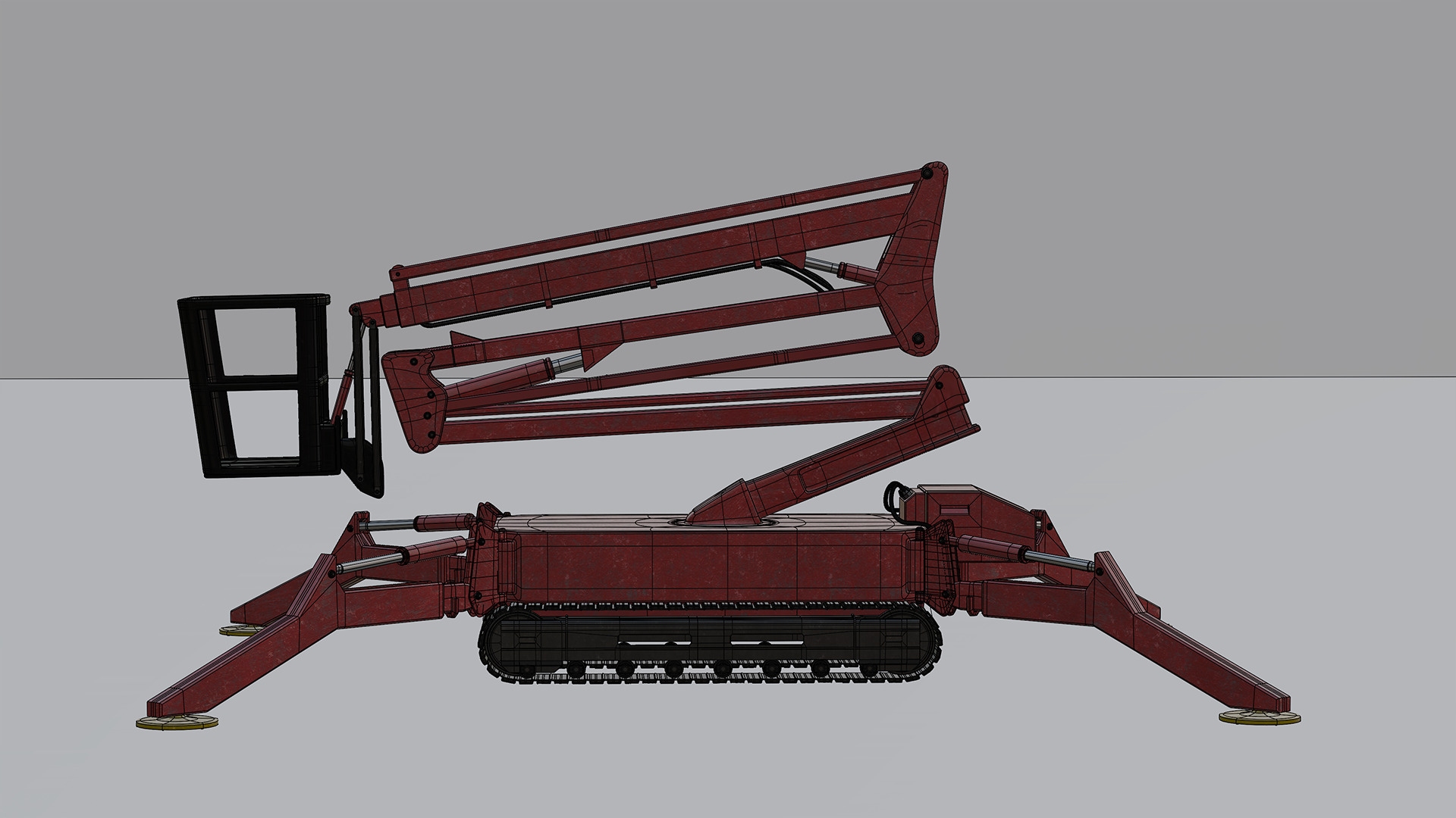 Spider Crane - Compact Construction Rigged 3D model_2