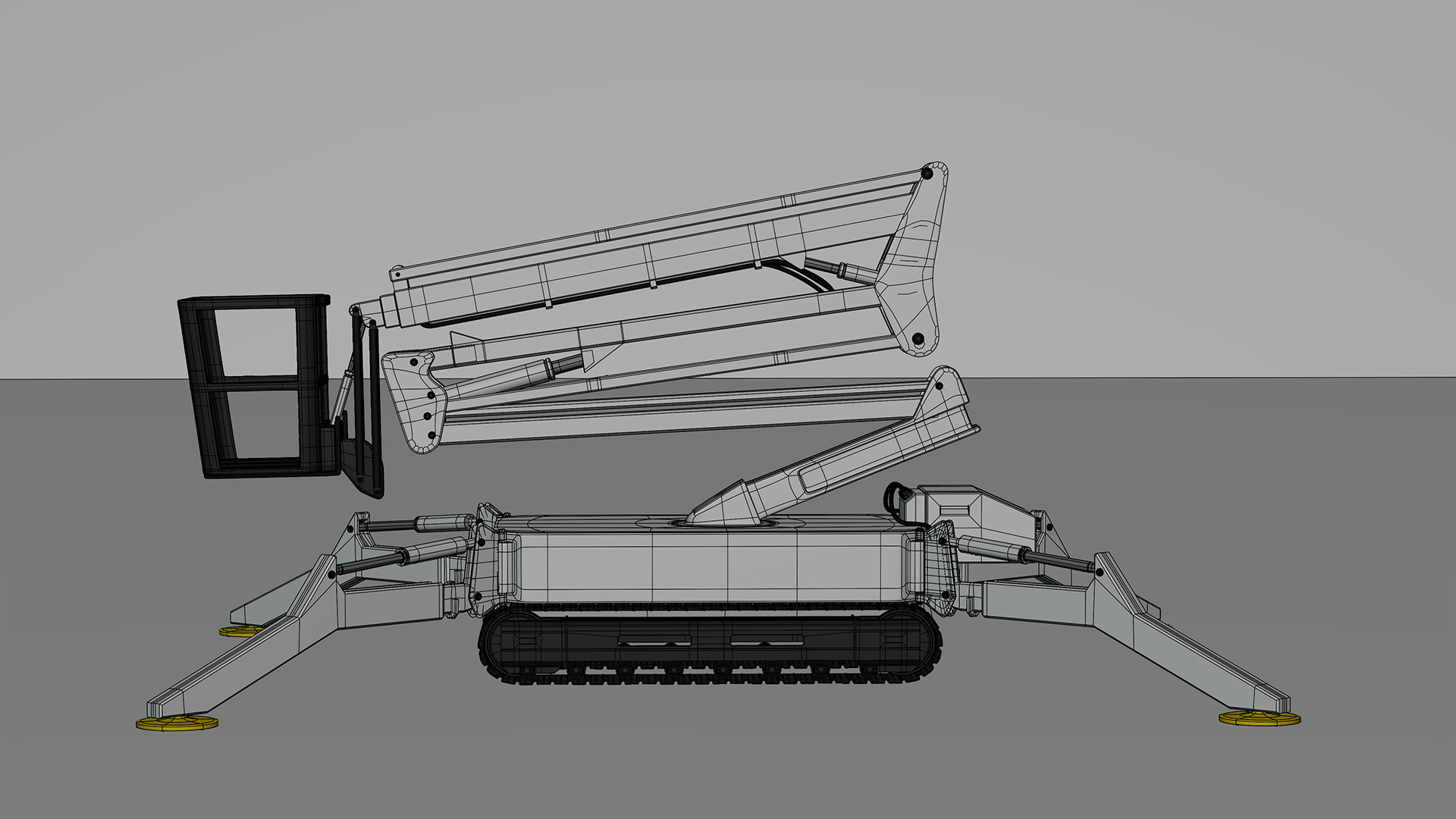 Spider Crane - Compact Construction Rigged 3D model_3