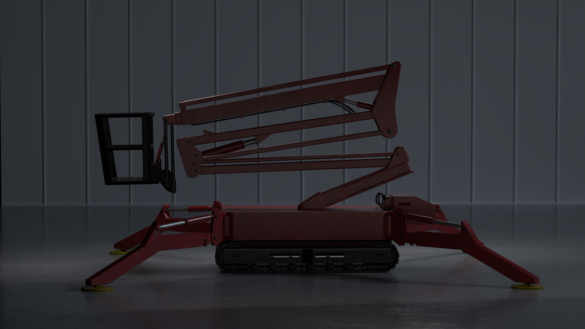 Spider Crane - Compact Construction Rigged 3D model_7