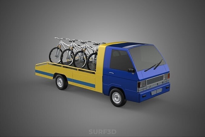 BICYCLE MOUNTAIN BIKE MTB TRAIL TOW TRUCK FLATBED TOWING PICK UP 3D model