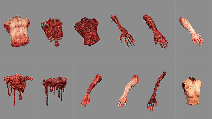 Horror Assets - Human Corpses Pack 05 Low-poly 3D Model Low-poly 3D model