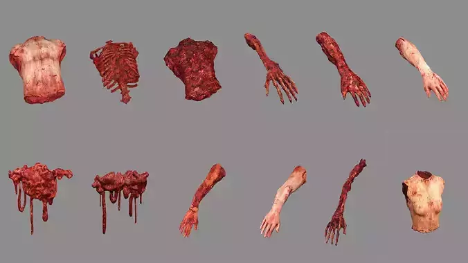 Horror Assets - Human Corpses Pack 05 Low-poly 3D Model Low-poly 3D model