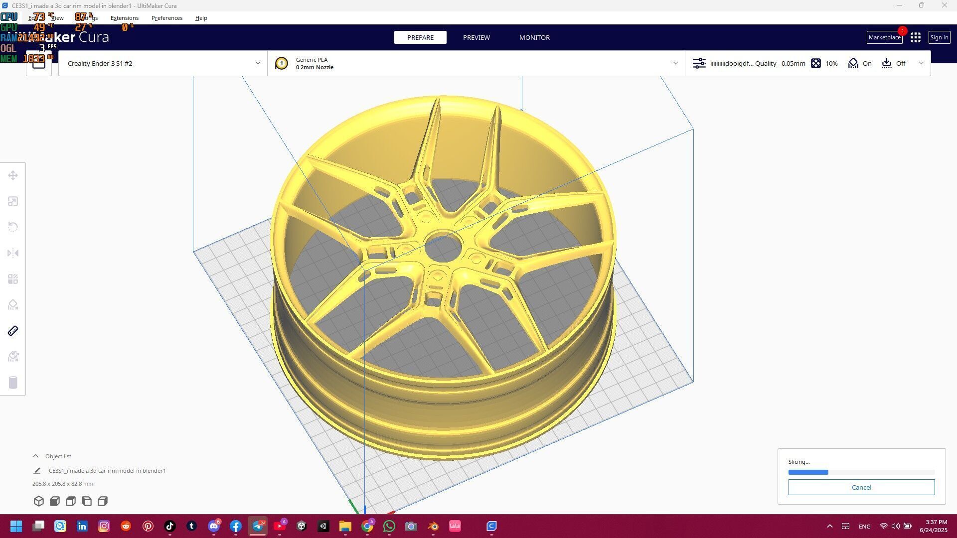 i made a 3d car rim model in blender for printing 3D print model_1