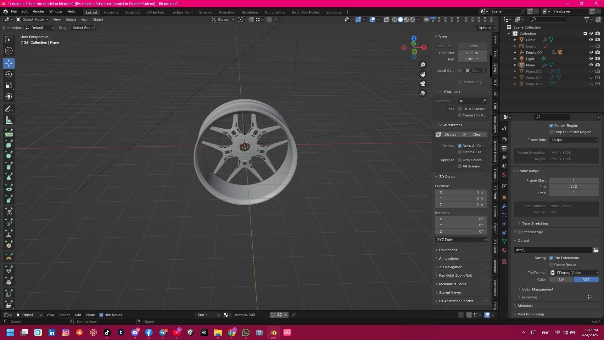 i made a 3d car rim model in blender for printing 3D print model_8