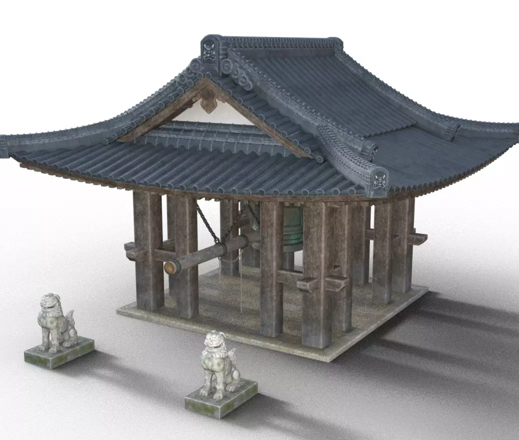 Japanese Bell Shrine 3D print model_0