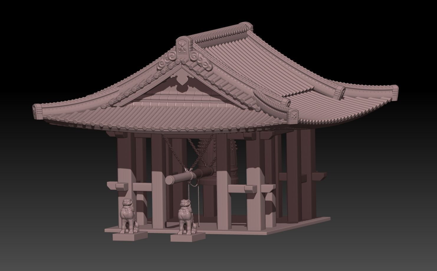 Japanese Bell Shrine 3D print model_1