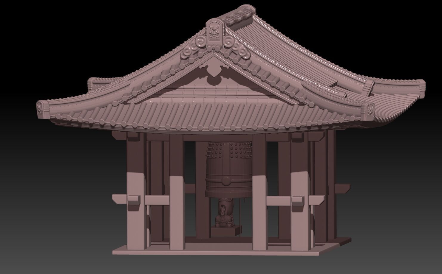 Japanese Bell Shrine 3D print model_3