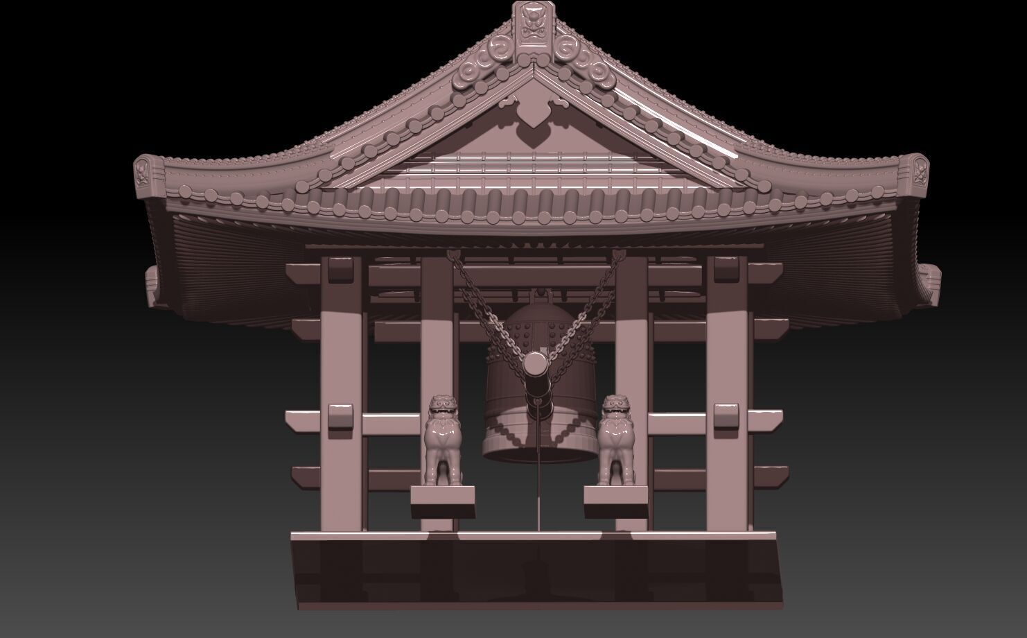 Japanese Bell Shrine 3D print model_4