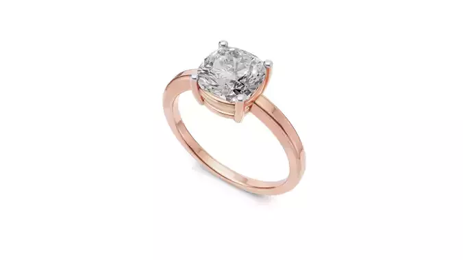 Cushion Solitaire Ring For Women