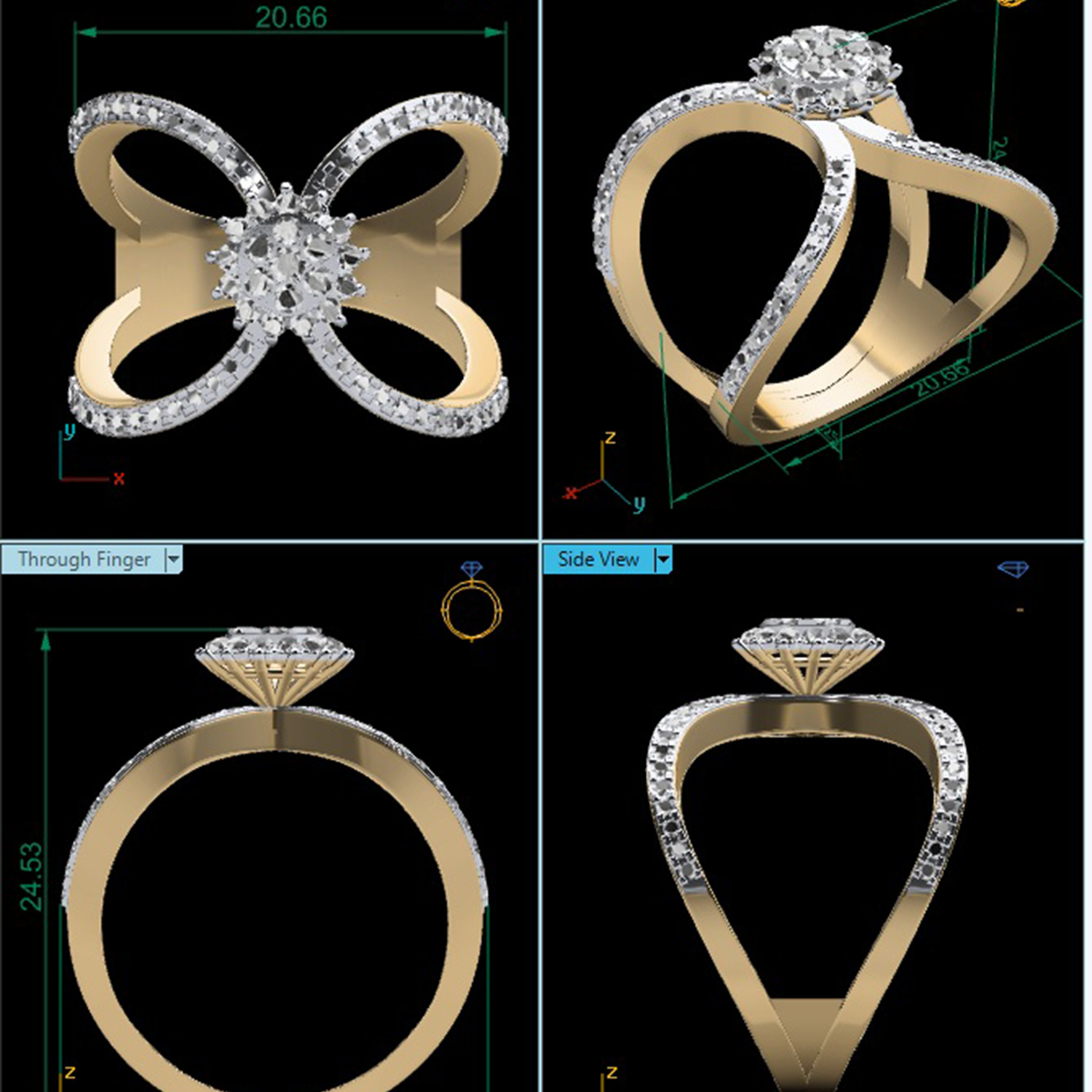  Women Ring Render 3dm STL MTL SLC JCD OBJ FBX Details 3D print model_25