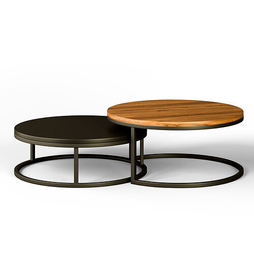 Nesting Coffee Table Set  Low-poly 3D model