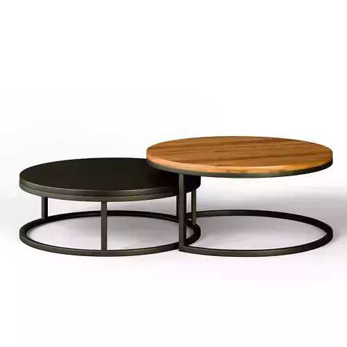 Nesting Coffee Table Set  Low-poly 3D model