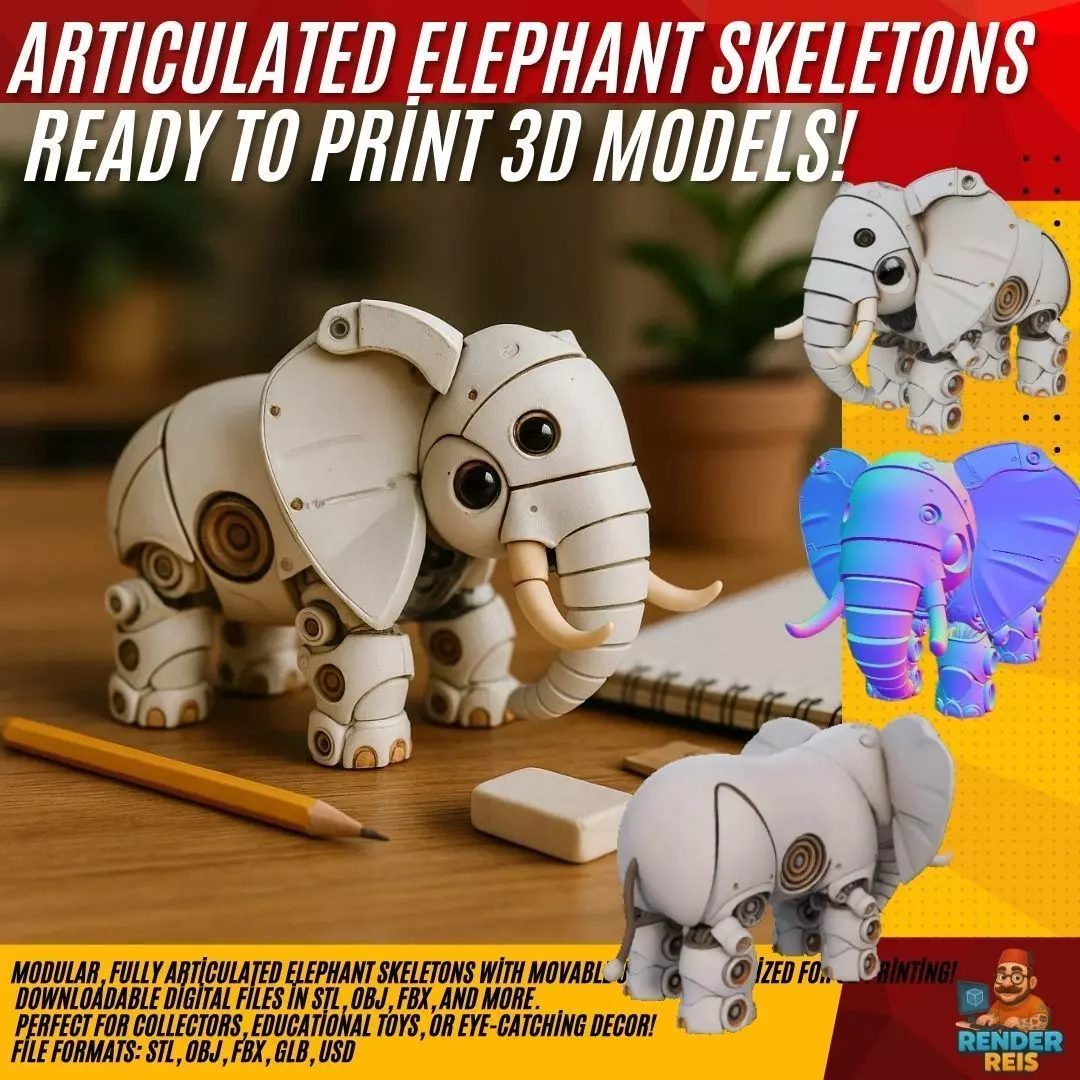 Articulated Steampunk Elephant 3D print model