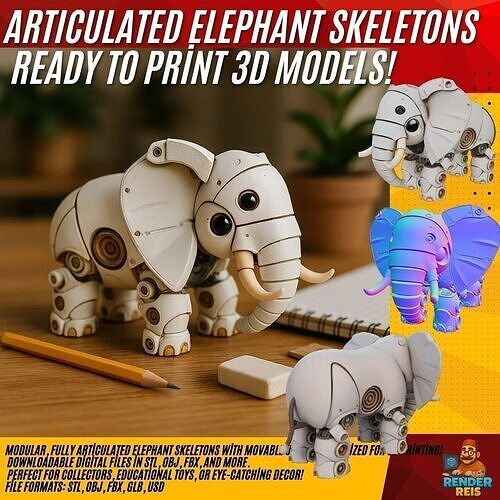 Articulated Steampunk Elephant 3D print model