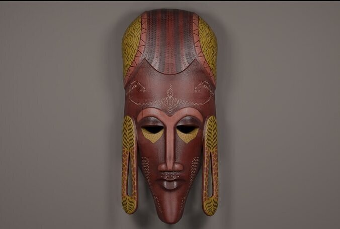 Maasai African mask 3D model