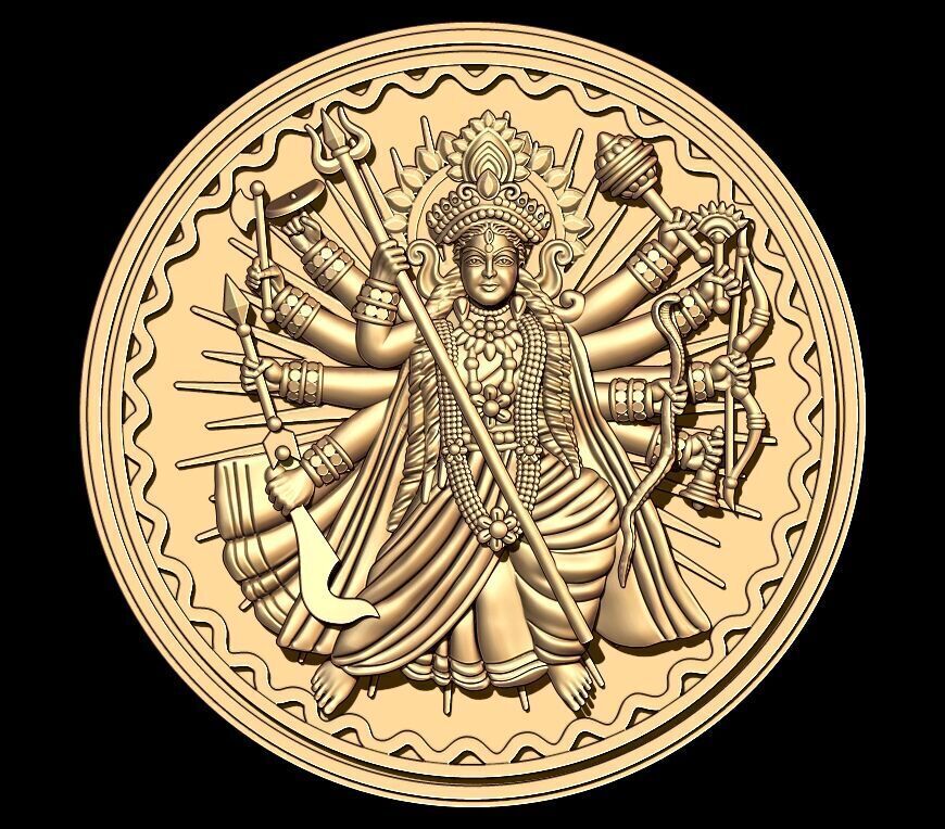 DURGA MAA PENDANT 3D print model_1