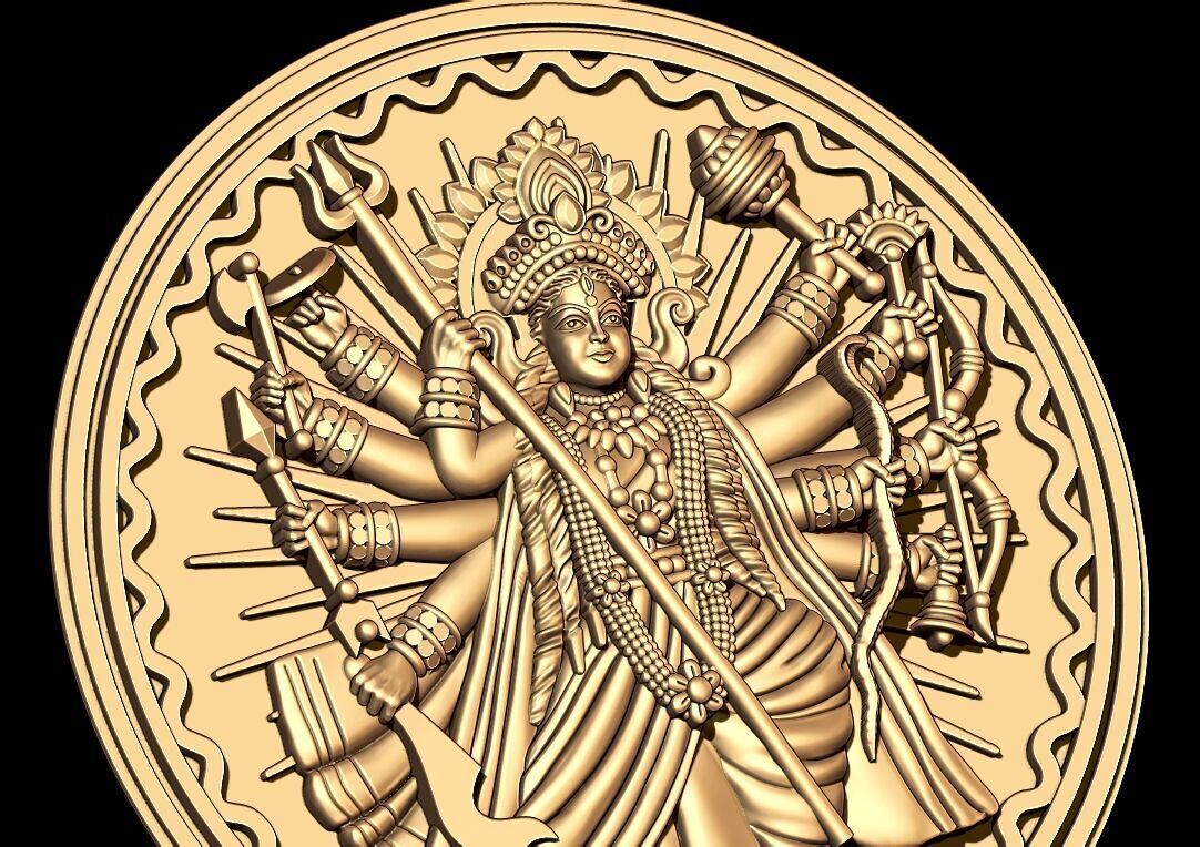 DURGA MAA PENDANT 3D print model_2