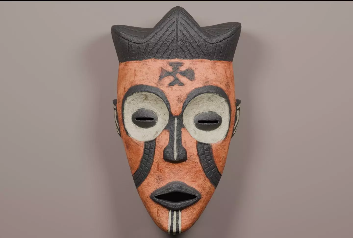 Mwana Pwo African Mask 3D model_0