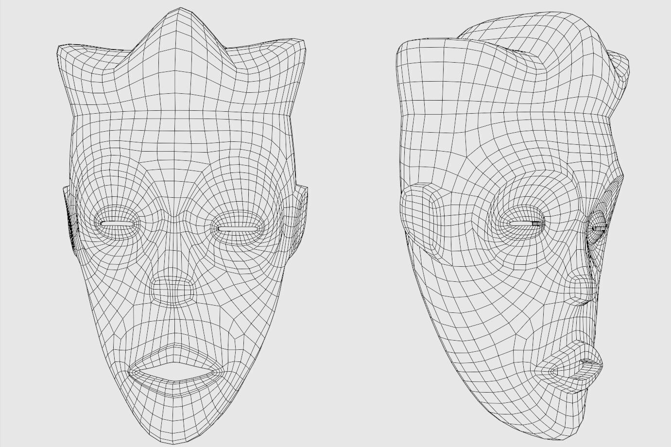 Mwana Pwo African Mask 3D model_3