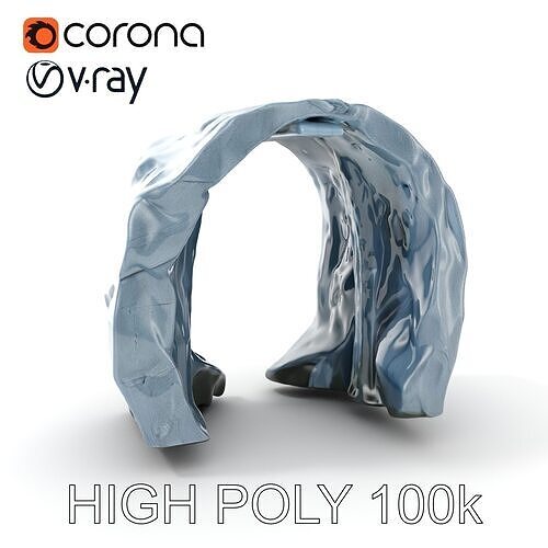 Waterfall Rock Archway D Model Pack Low-poly 3D model