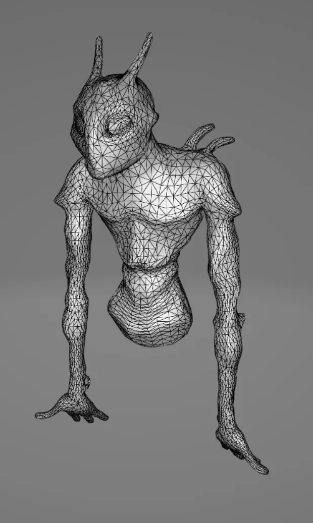 Alien Low-poly 3D model_0