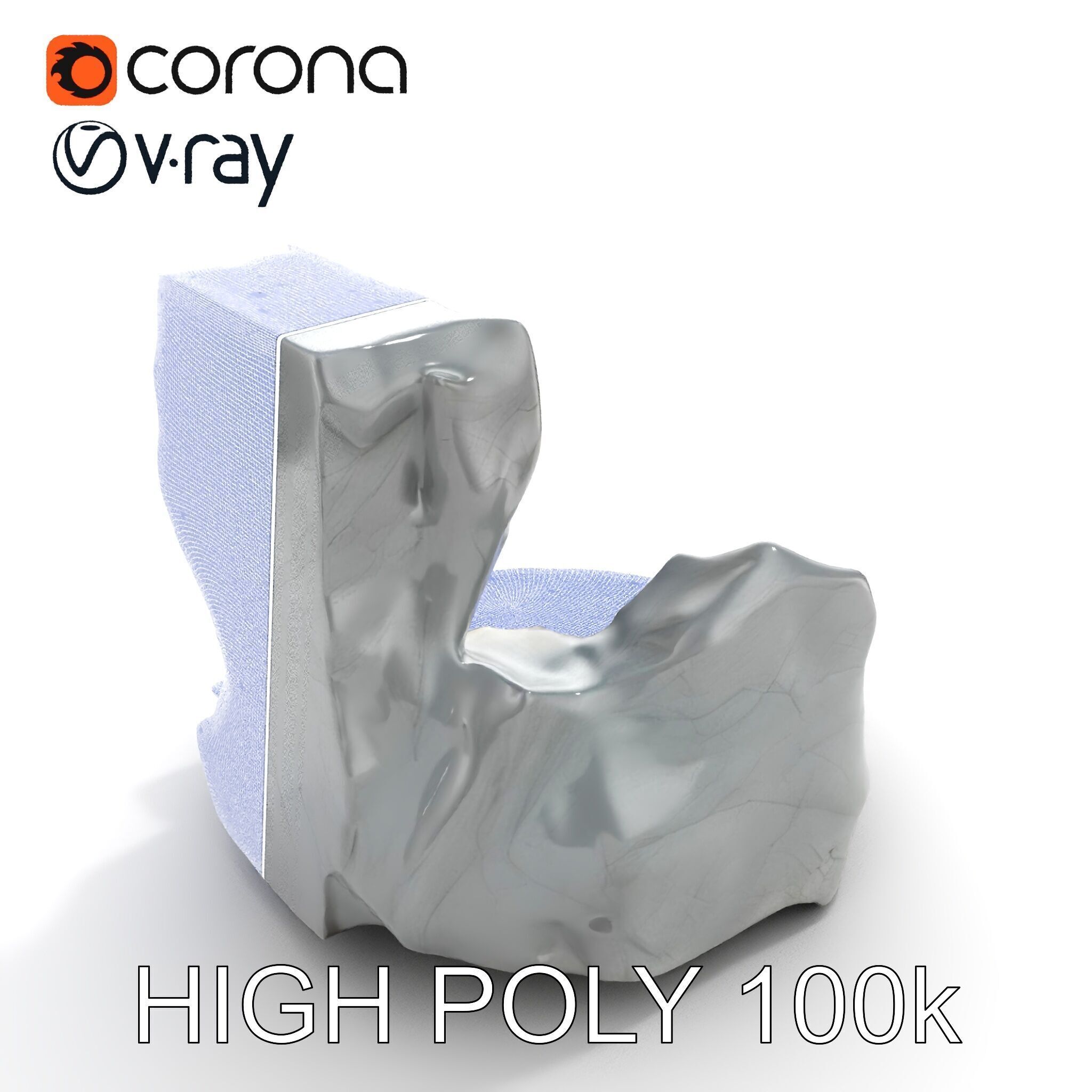 Natural Rock Pool with Waterfall Model Pack Low-poly 3D model_35