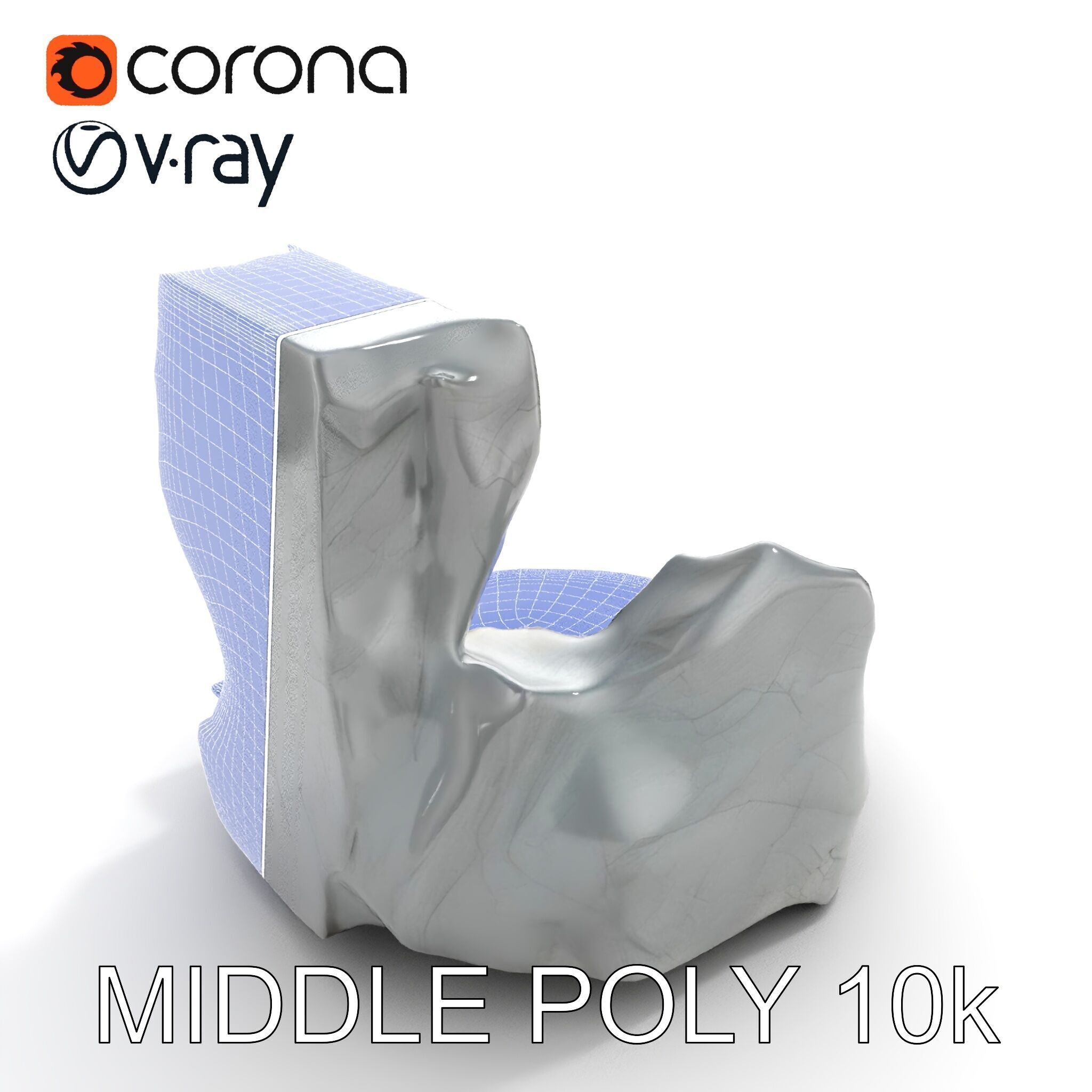 Natural Rock Pool with Waterfall Model Pack Low-poly 3D model_31