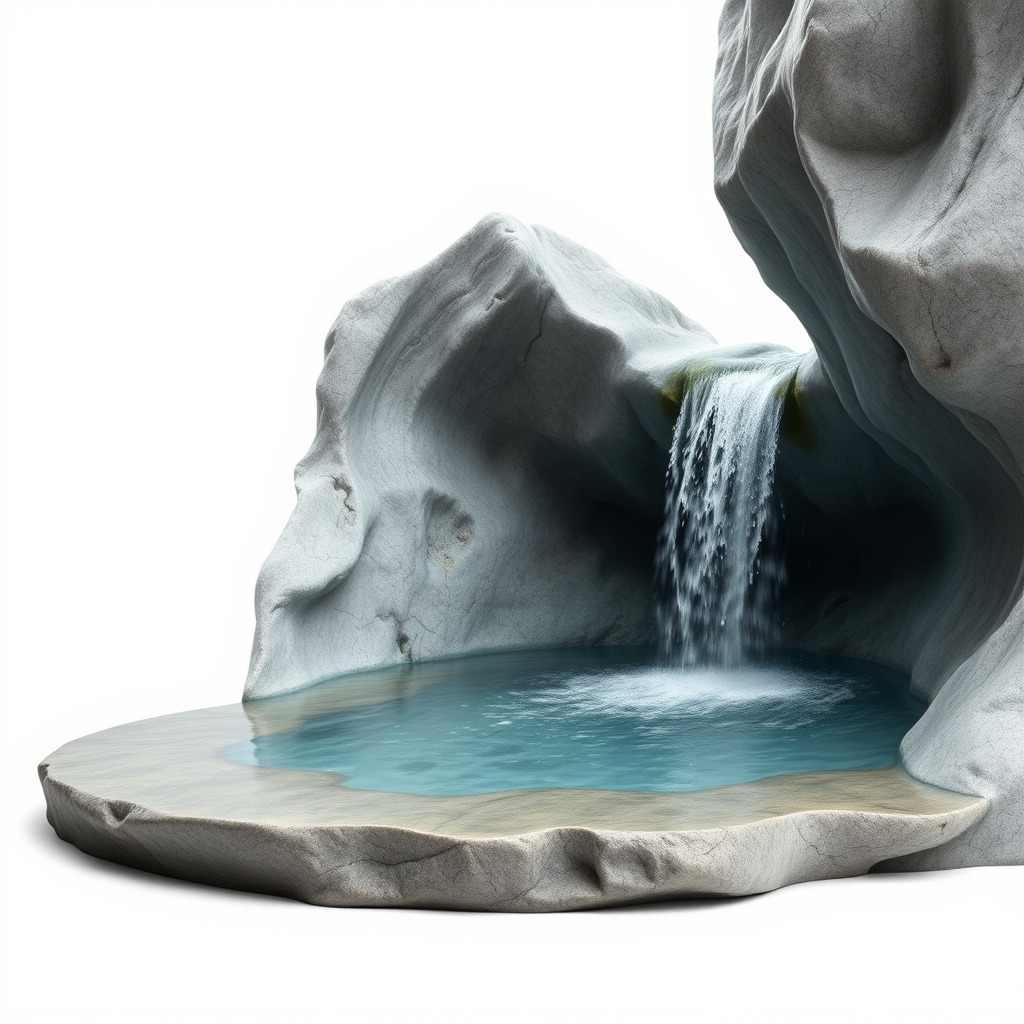 Natural Rock Pool with Waterfall Model Pack Low-poly 3D model_2