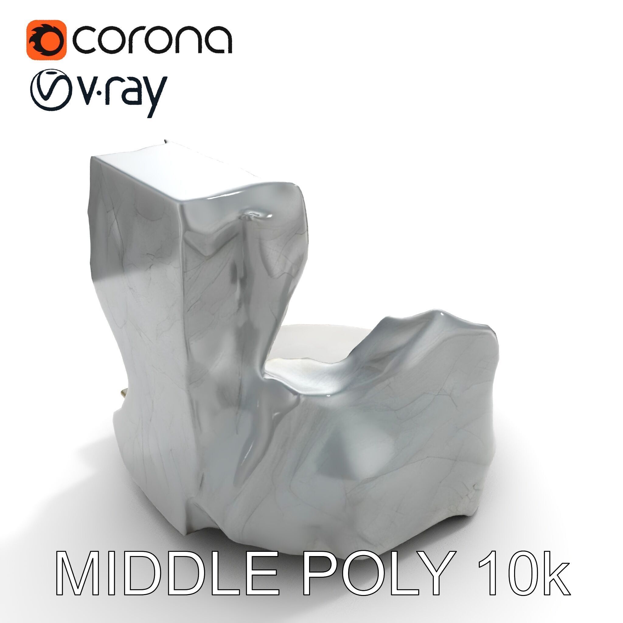 Natural Rock Pool with Waterfall Model Pack Low-poly 3D model_6